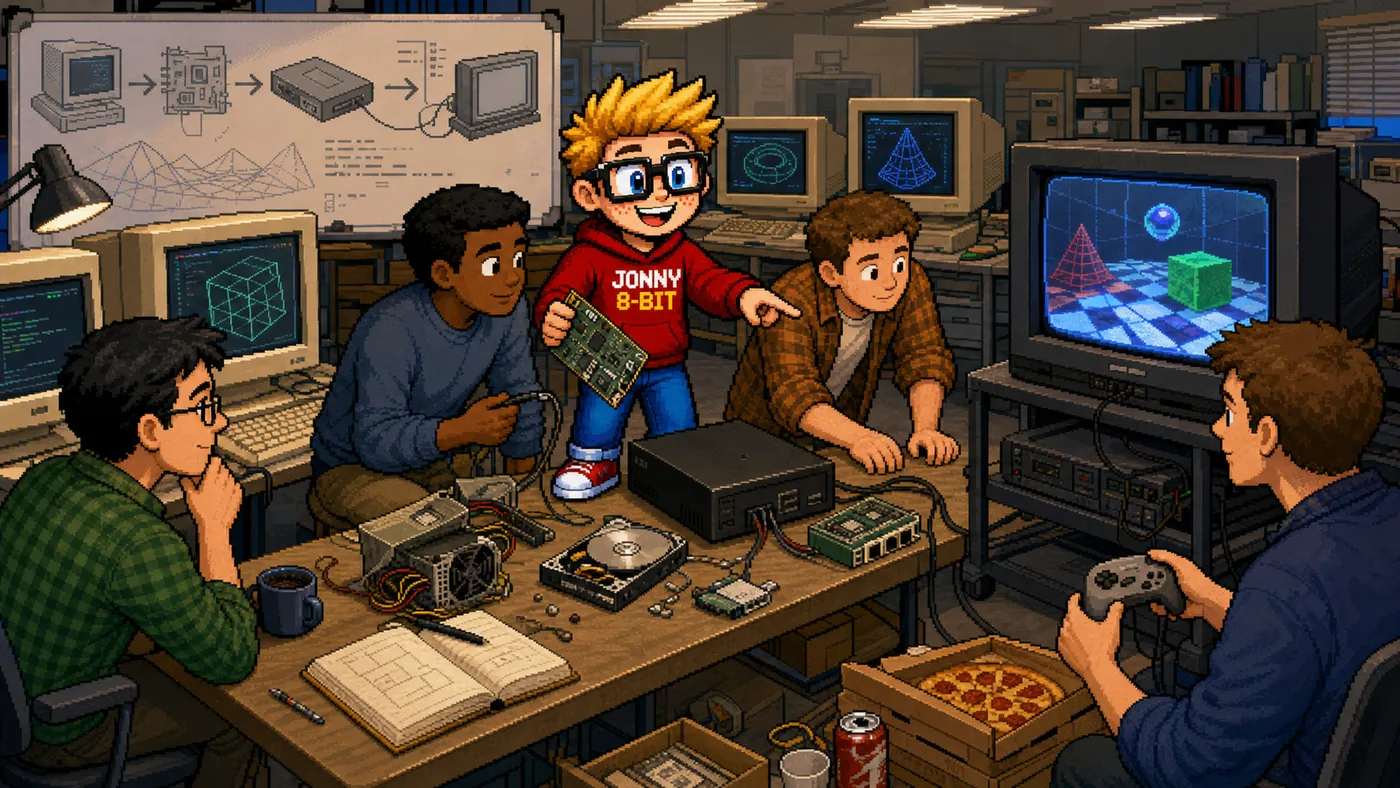 Pixel-art illustration for Why Microsoft’s DirectX Box Became the Xbox