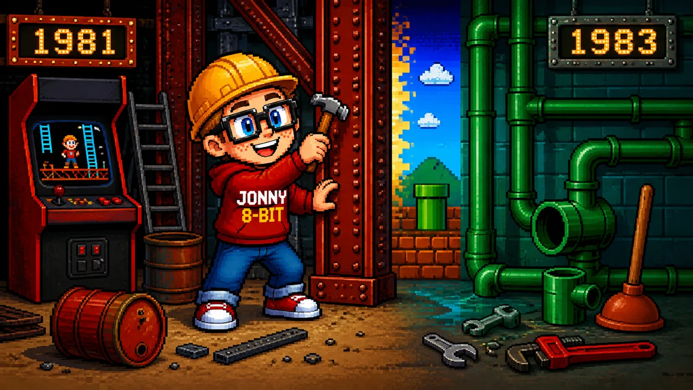 Pixel-art illustration for Mario Was a Carpenter Before He Became a Plumber