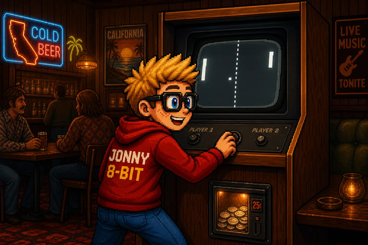 Pixel-art scene illustrating How Pong Made Atari an Arcade Powerhouse
